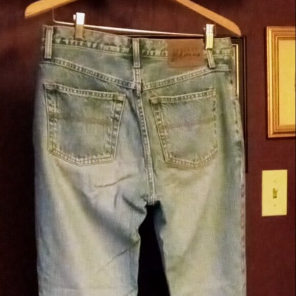 COOL Vintage Y2K Express Bleus Moda Flare Light Wash Blue Jeans Sz 9/10 Jr - Picture 5 of 16